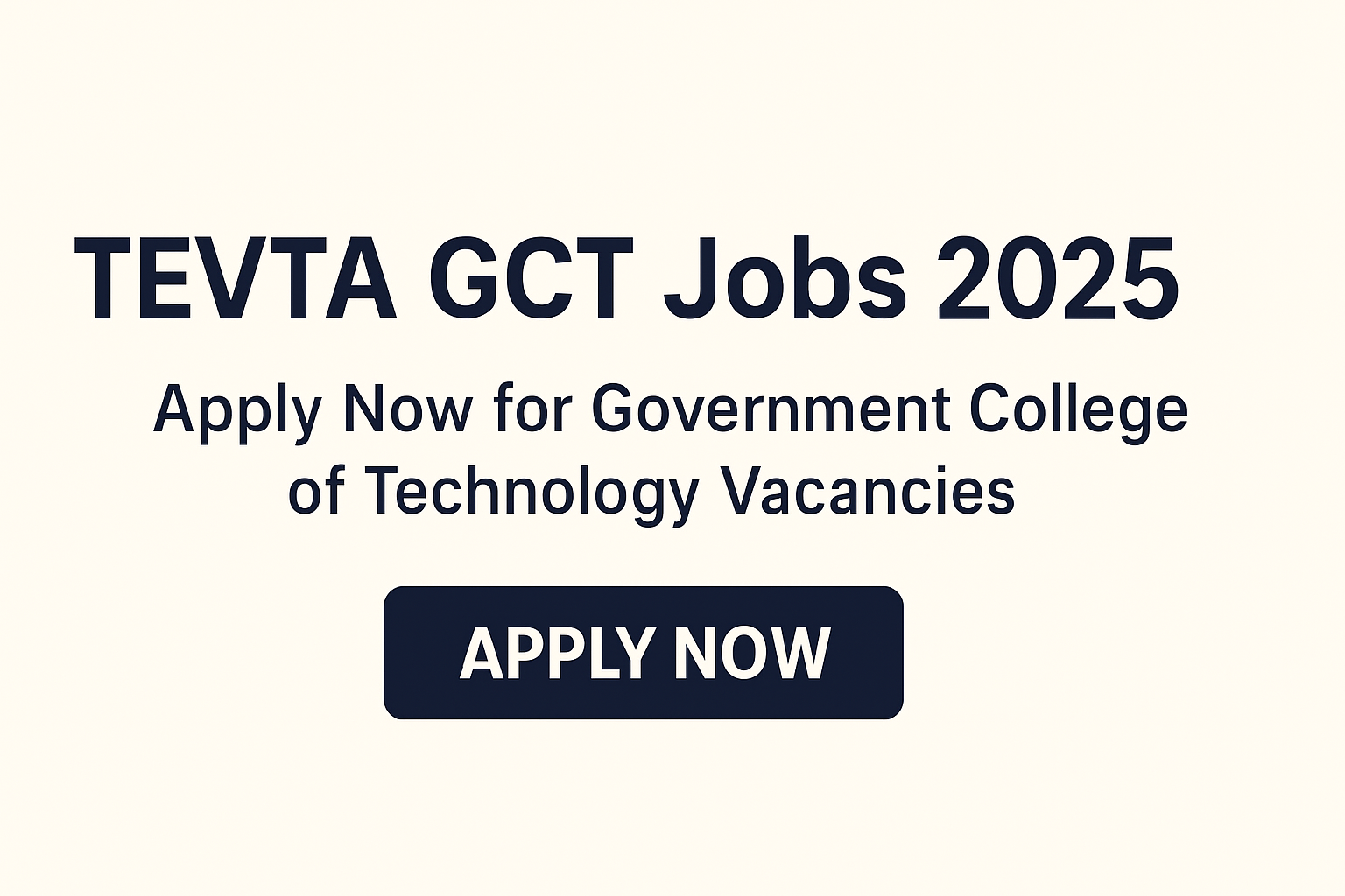 TEVTA GCT jobs 2025